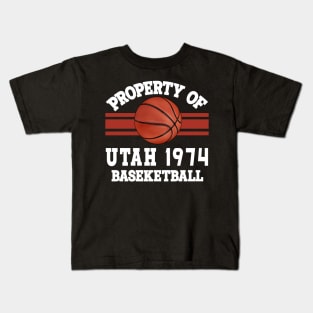 Proud Name Utah Graphic Property Vintage Basketball Kids T-Shirt